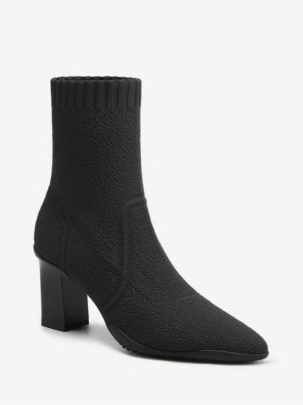 BelleVoyage Block Pointed Toe Sock Ankle Boots